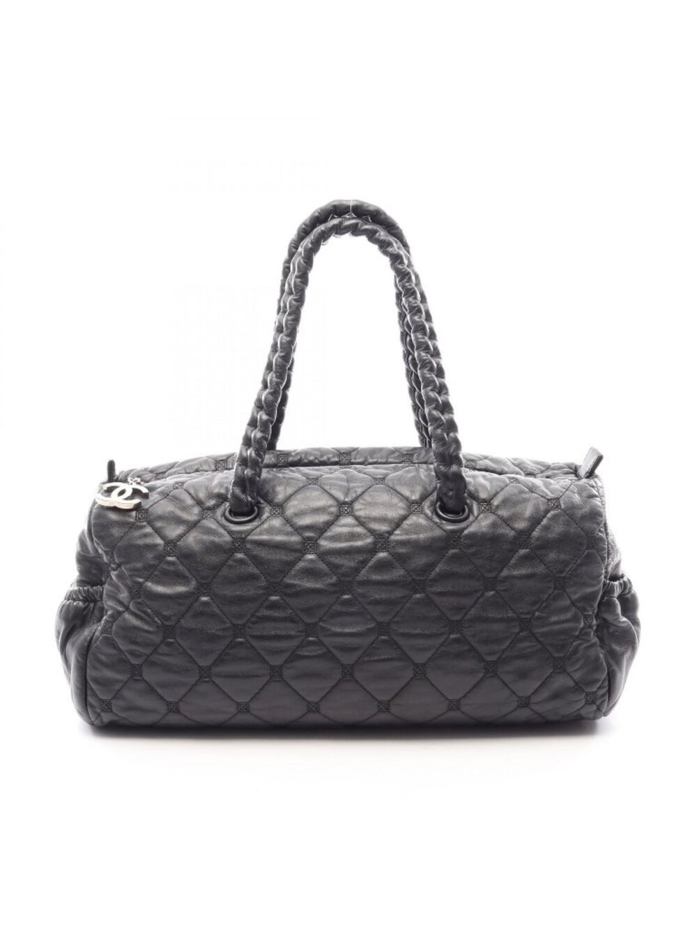 Chanel Boston Bag Quilted Black Leather